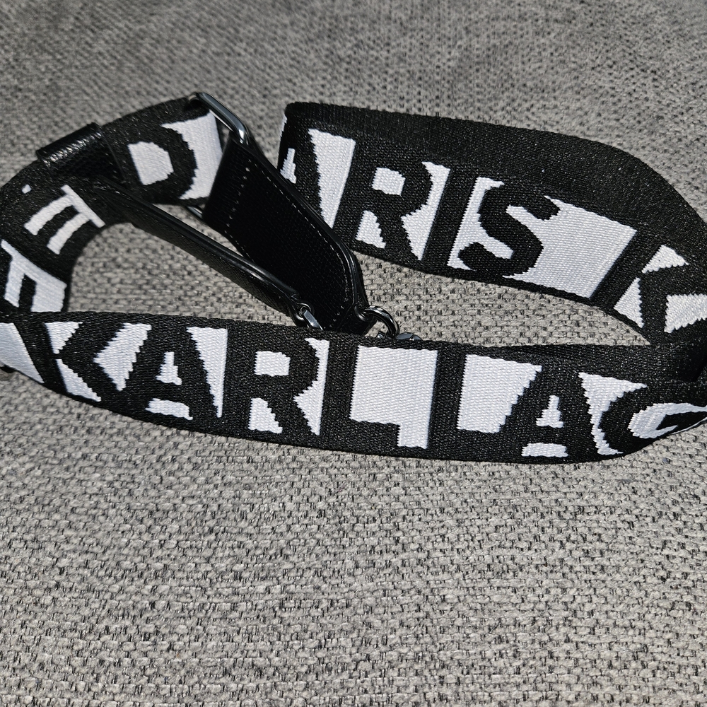 Karl Lagerfeld Black and White Crossbody Strap - Picture 2 of 2